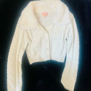 Cozy White Cable Knit Sweater